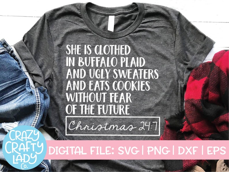 Christmas 24:7 SVG, Funny Holiday Cut File, Mom Shirt Design, Women's Winter Saying, Buffalo Plaid Quote, dxf eps png, Silhouette & Cricut 