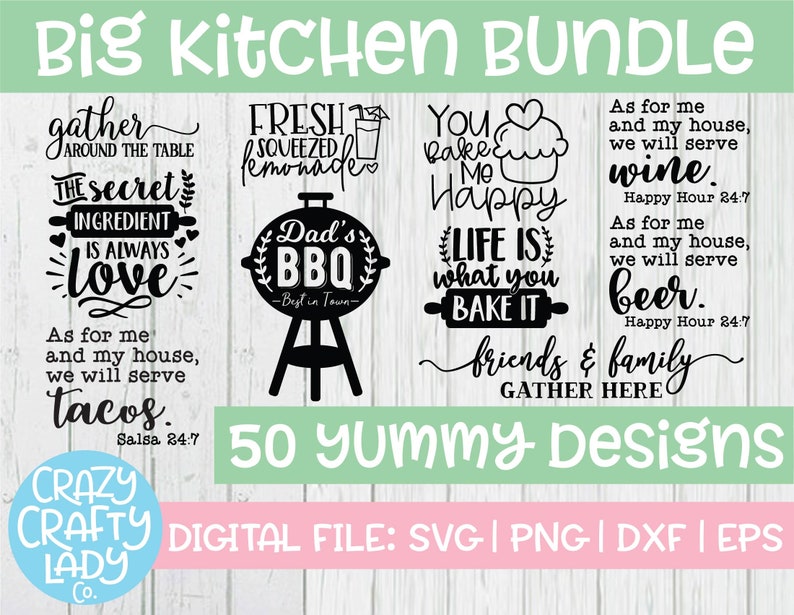 Download Big Kitchen SVG Bundle Farmhouse Cut File Home Decor ...