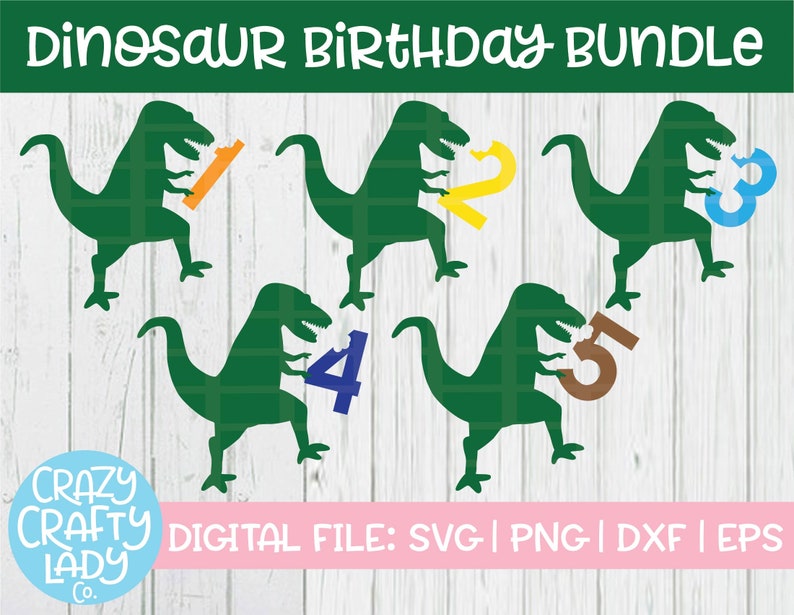 Download Dinosaur Birthday SVG Bundle T-Rex Cut File 1st 2nd 3rd ...