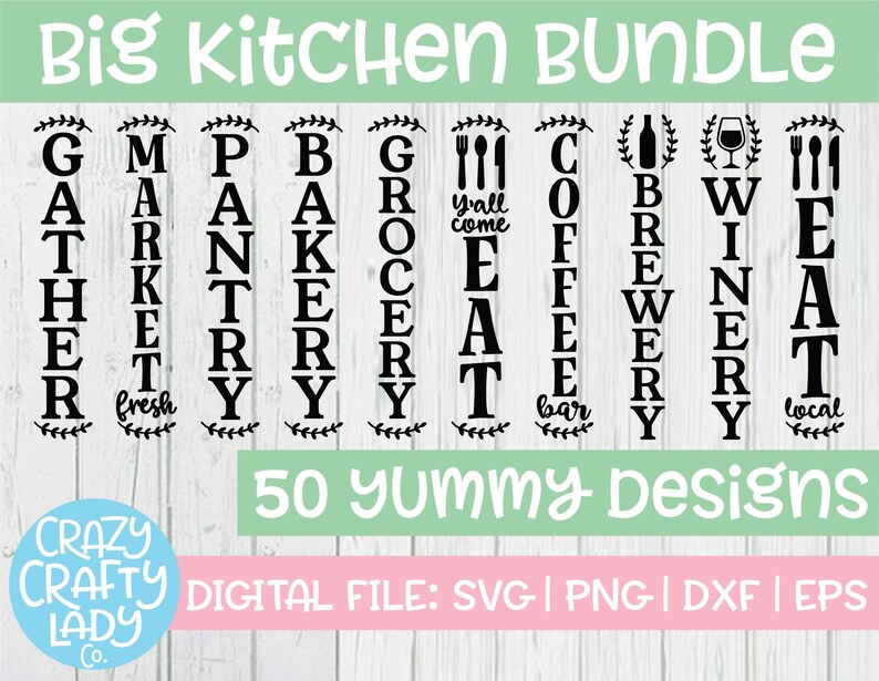 Download Big Kitchen SVG Bundle Farmhouse Cut File Home Decor ...