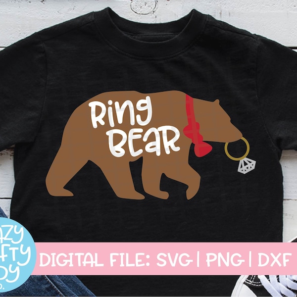 Ring Bear SVG, Ring Bearer Cut File, Boy's Wedding Quote, Funny Kid Design, Bridal Party Saying, DIY Gift, dxf eps png, Silhouette & Cricut