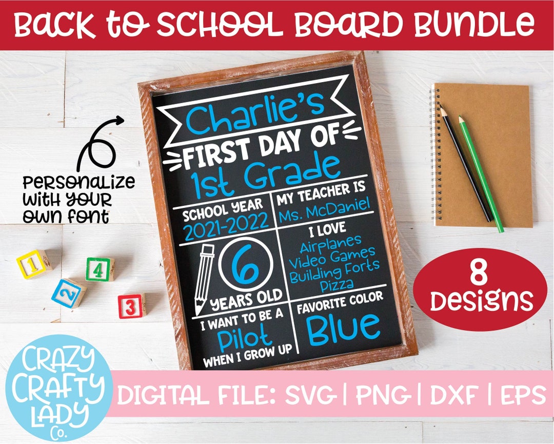 First Day of School Board SVG Bundle Back to School Cut File - Etsy ...