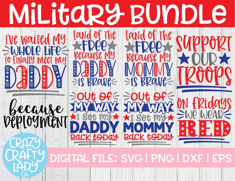 Military SVG Bundle July 4th Cut File USA Design ...