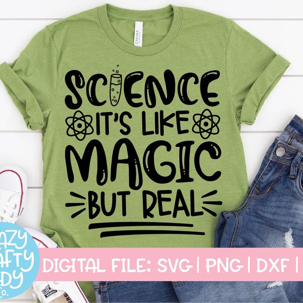 Science It's Like Magic But Real SVG, Back to School Cut File, Teacher Saying, Funny Scientist Quote, dxf eps png, Silhouette or Cricut