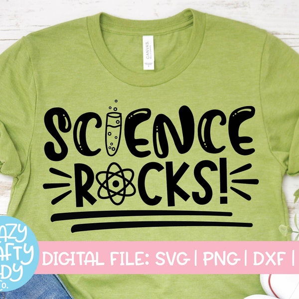 Science Rocks SVG, Back to School Cut File, Teacher Saying, Appreciation Design, Funny Scientist Quote, dxf eps png, Silhouette or Cricut