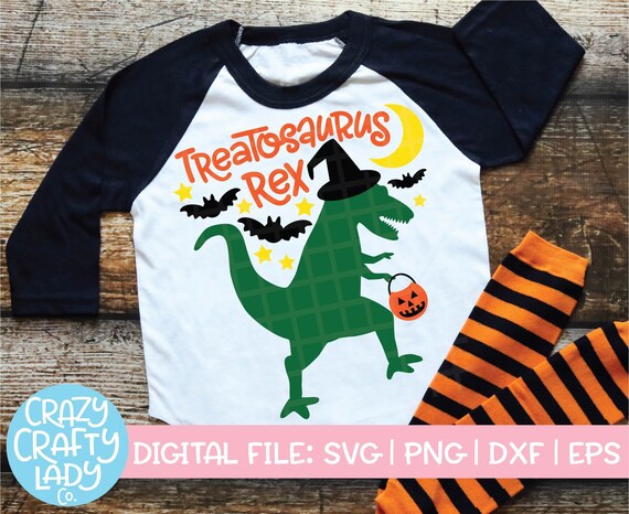 Download Halloween Dinosaur Svg Fall Cut File Treatosaurus Rex Etsy