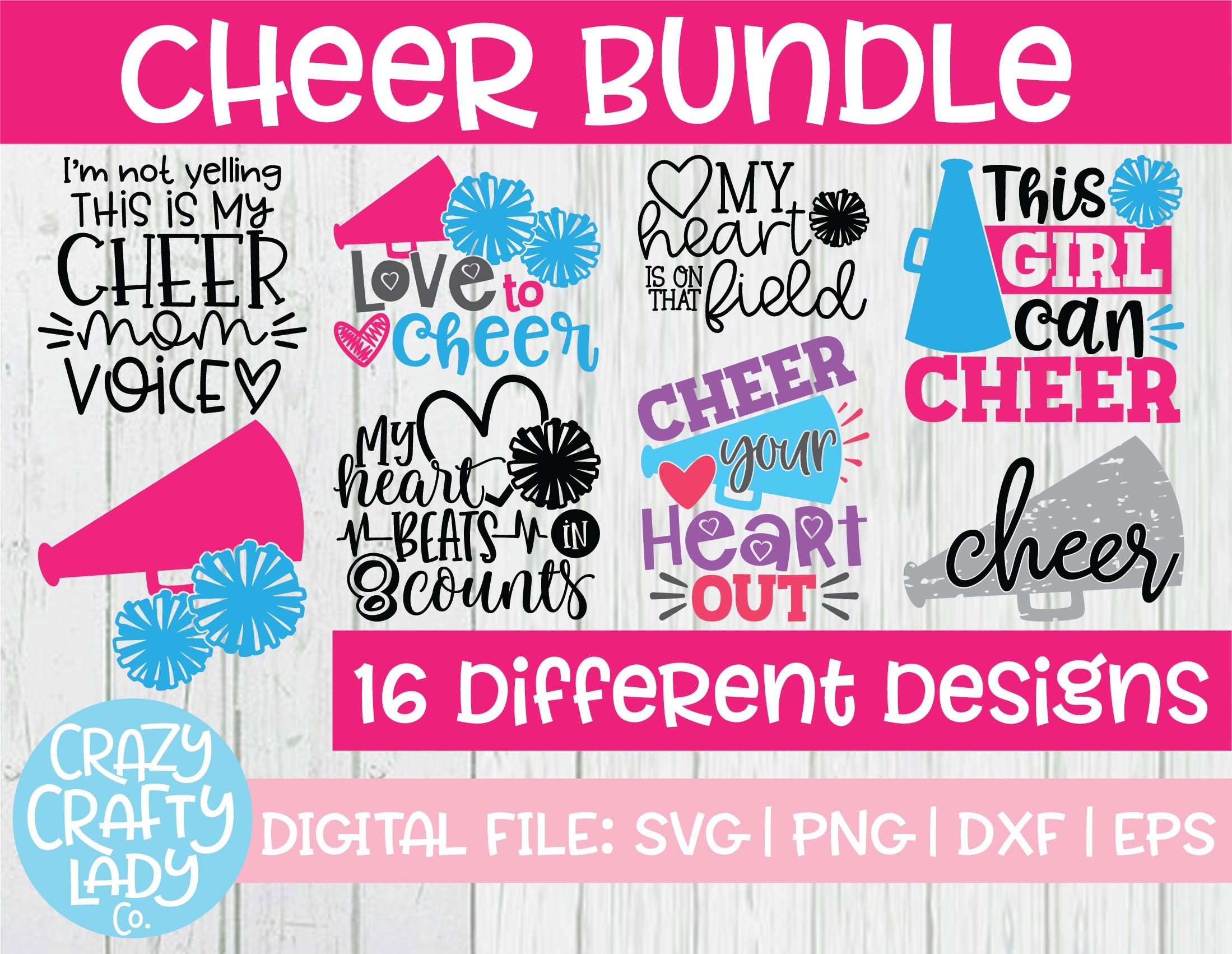 Download Cheer SVG Bundle Cheerleader Cut File Sports Mom Quote | Etsy