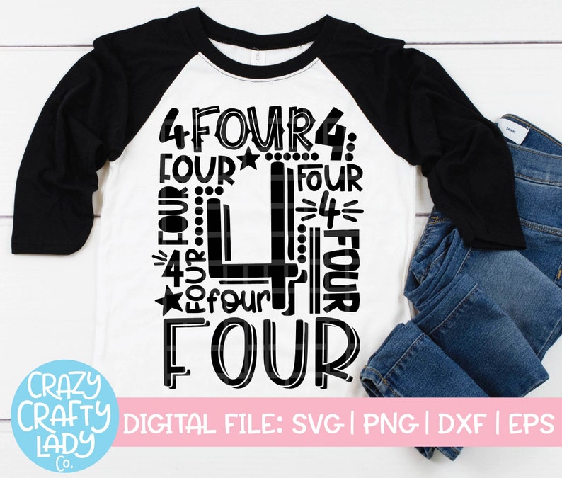 Download 4th Birthday Collage SVG Boy Cut File Girl Party Quote Kid ...