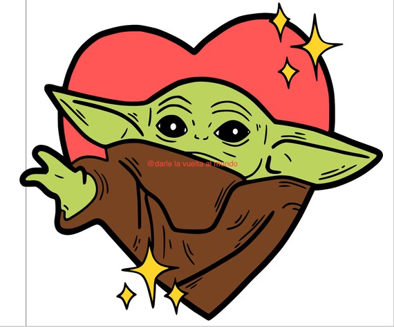 Baby Yoda San Valentin Clipart Star Wars The Mandalorian Etsy