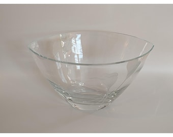 Mikasa 12" Ellipse Cala Lily Etched Frosted Crystal Bowl, Discontinued QP100-731