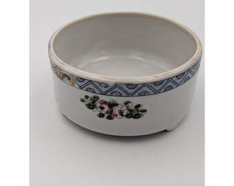 Antique Nippon Footed Porcelain Bowl Planter Hand Painted Floral 3.5"