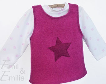 Woolwalk Sweater / 100% Wool / Baby and Kids Sweater / Toddler / Star Applique / Top Girls /
