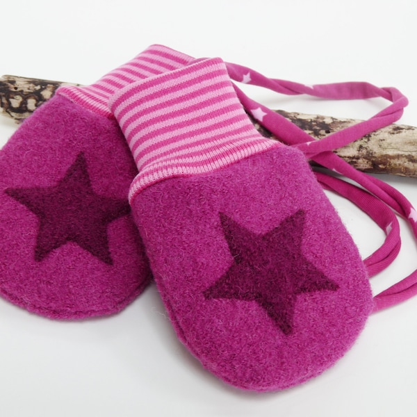 Wolle mit Fleece Fäustlinge Baby Kleinkind / Handschuhe / wool mittens