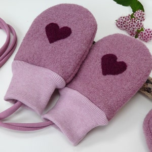 Wolle mit Fleece Fäustlinge Baby Kleinkind / Handschuhe / wool mittens Bild 5