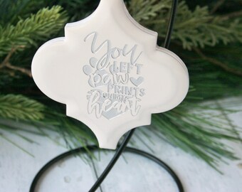 You left paw prints on my heart tile Ornament
