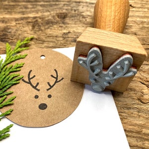 Stempel Weihnachten Elch Stempel Rentier, Motivstempel für lustige Geschenkanhänger und Weihnachtskarten, Geschenk Weihnachten Stempel Karte