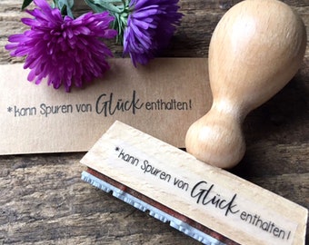 Stempel kann Spuren von Glück enthalten Stempel Glück Süßigkeiten Mitbringsel Freundin Geschenk