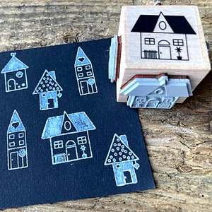 Stempelset 4 Häuser Stempel Haus Motivstempel 4 in 1 Stempel Set Geschenk für kreative Freundin