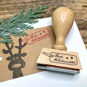 Stempel Frohe Weihnachten Anhänger, Weihnachtsstempel für Weihnachtskarten, Frohes Fest, Fröhliche Weihnachten