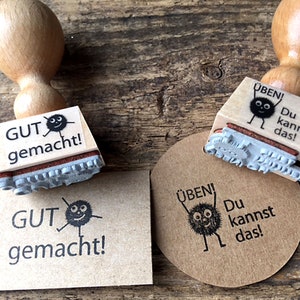 Lehrerstempel Set ÜBEN! Du kannst das! und GUT gemacht! Stempel Lehrer Grundschule Abschied Lehrerin Geschenk für Lehrer Motivationsstempel