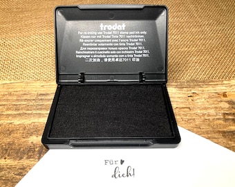 Stempelkissen SCHWARZ 90 x 50 mm von trodat 9051, wasserbasierte Stempelfarbe für dokumentenechte Stempelabdrücke