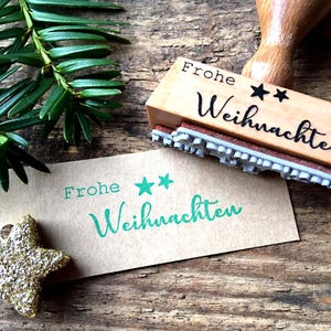 Stempel Frohe Weihnachten Stempel für Geschenkanhänger Weihnachtsgeschenk Weihnachtsstempel