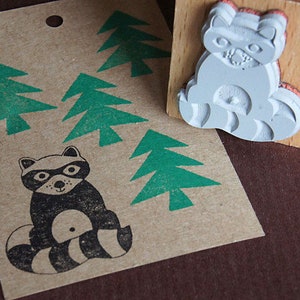 Stempel Waschbär, Motivstempel Bär, Tierstempel Waldtier, Stempel für Naturliebhaber