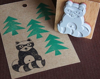 Stempel Waschbär, Motivstempel Bär, Tierstempel Waldtier, Stempel für Naturliebhaber