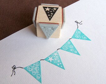 Stamp set 4 pennant stamp party garland motif stamp 4 in 1 stamp set pennant chain stamp invitation birthday