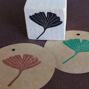 Stempel Gingkoblatt, Motivstempel Gingko, Würfelstempel Blatt, Geschenk für Naturliebhaber