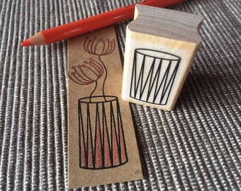 Stamp Vase 2 for flowers, motif stamp round flower vase, stamp with flower pot for bouquet