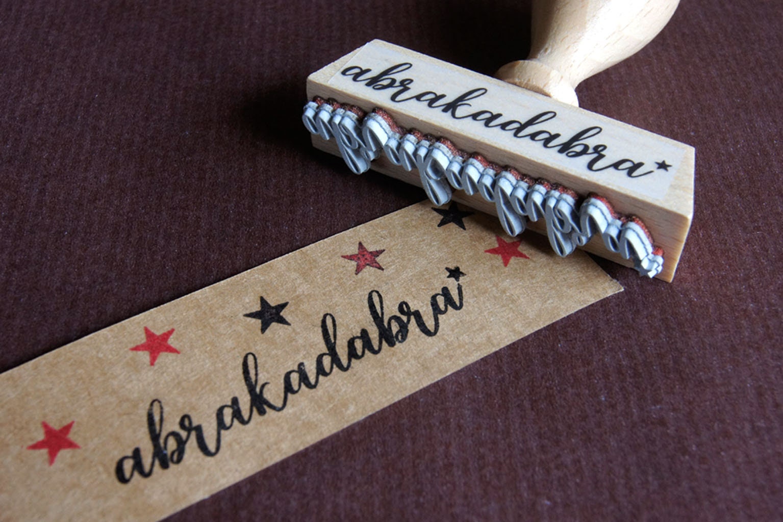 Stamp abracadabra wooden stamp abracadabra magic spell hocus pocus magic circus stamp for children