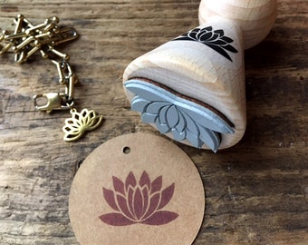 Stamp large lotus yoga stamp lotus flower yoga spiritual gift for yoga teachers