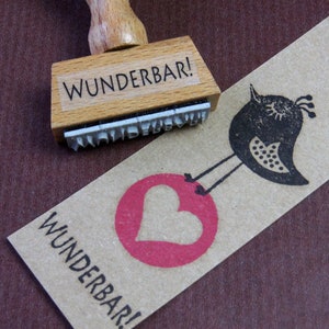 Stempel WUNDERBAR! Textstempel für Geschenkanhänger, Geschenk für Freundin, Wunder