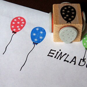 Stempelset 4 Luftballons Stempel Luftballon Motivstempel 4 in 1 Stempel Set Ballon Stempel Einladung Geburtstag