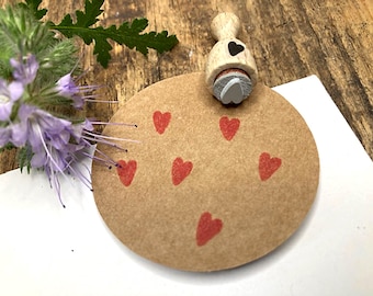 Stempel Herz 3, Ministempel Herz, Herzstempel für DIY Hochzeitskarten, kleiner Herzchen Stempel für Bulletjournal und Scrapbooking