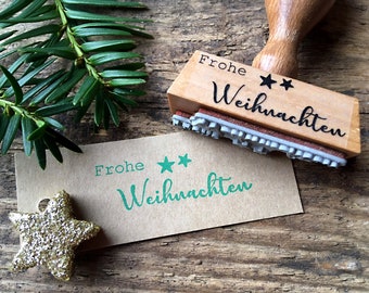 Stempel Frohe Weihnachten Stempel für Geschenkanhänger Weihnachtsgeschenk Weihnachtsstempel