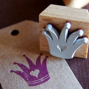 Stempel Krone kleine Prinzessin, Motivstempel für Schultüte, Stempel für Einladung Kindergeburtstag, Mitbringsel für Mädchen, Königin
