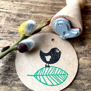 Stempel Vogel Motivstempel Vögelchen für Geschenkanhänger, Karten, Lesezeichen, Geschenk für Freundin