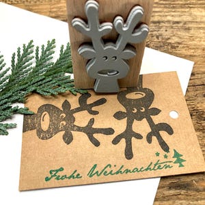 Stempel Weihnachten Elch Stempel Rentier, Motivstempel für lustige Geschenkanhänger und Weihnachtskarten, Geschenk Weihnachten Stempel Karte
