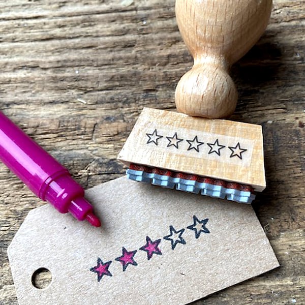 Five-star rating stamp, motivational stamp for journal, evaluation stamp for planner, praise stamp for teachers