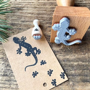 Stempelset Gecko mit Fußabdruck Stempel Tierspuren Gecko Stempel Eidechse Spuren kreatives Geschenk für Freundin