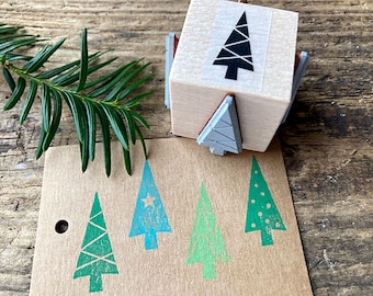 Stempelset 4 Tannenbäume Stempel Weihnachtsbäume Stempel Set 4 in 1 Motiv Stempel Weihnachten Geschenk für kreative Freundin