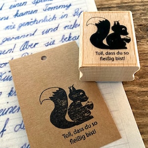 Lehrerstempel Toll, dass du so fleißig bist! Eichhörnchen Lehrer Stempel Schule Motivationsstempel Grundschule Abschied Geschenk für Lehrer