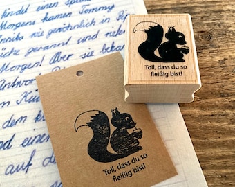 Teacher stamp Great that you are so diligent! Squirrel teacher stamp school motivational stamp elementary school farewell gift for teacher