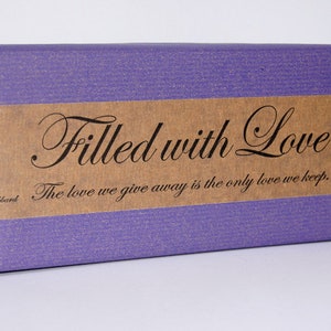 Paper tape FILLED WITH LOVE, printed tape with message and quote, sustainable packaging for gifts and packages image 3