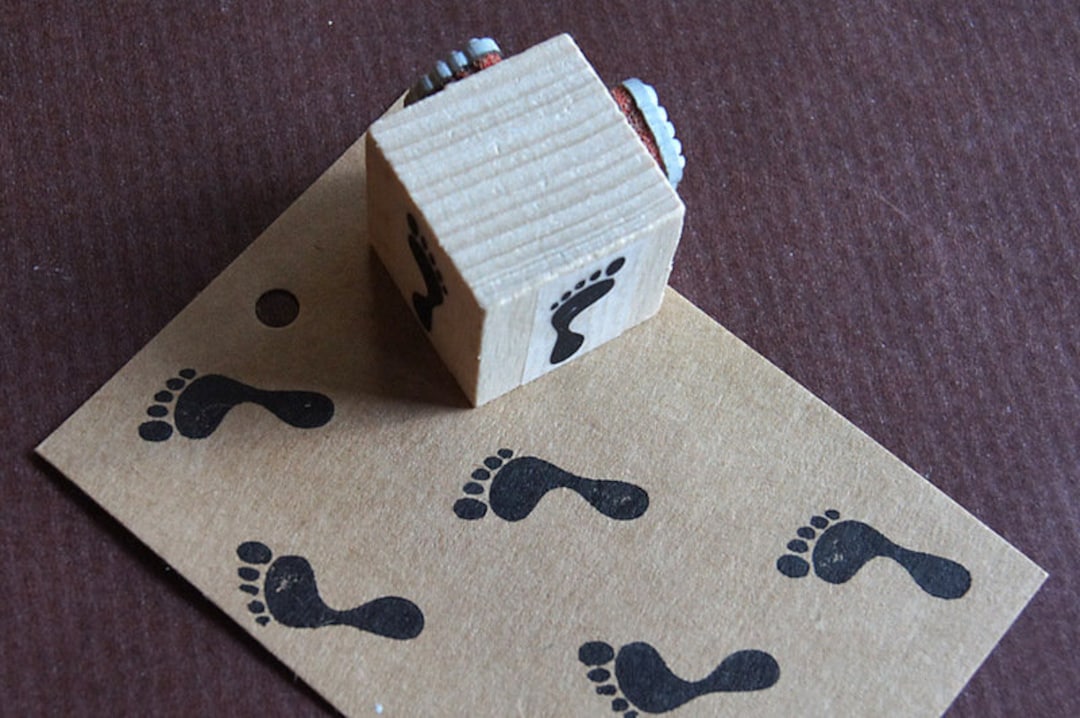 Stamp Footprint Stamp Foot Right and Left for Card Design Birth