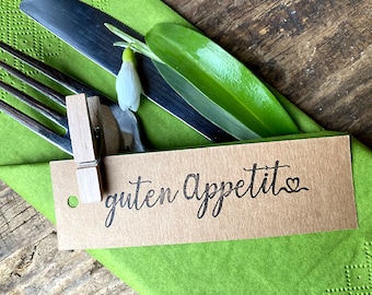 Stempel Guten Appetit Stempel Menü Hochzeitsstempel Menükarte Hochzeit Stempel für Bestecktasche