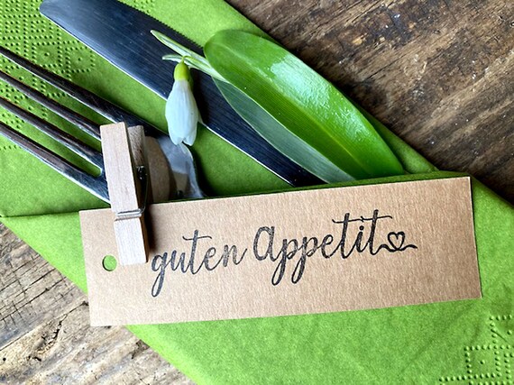 Stempel Guten Appetit Stempel Menü Hochzeitsstempel Menükarte Hochzeit Stempel für Bestecktasche