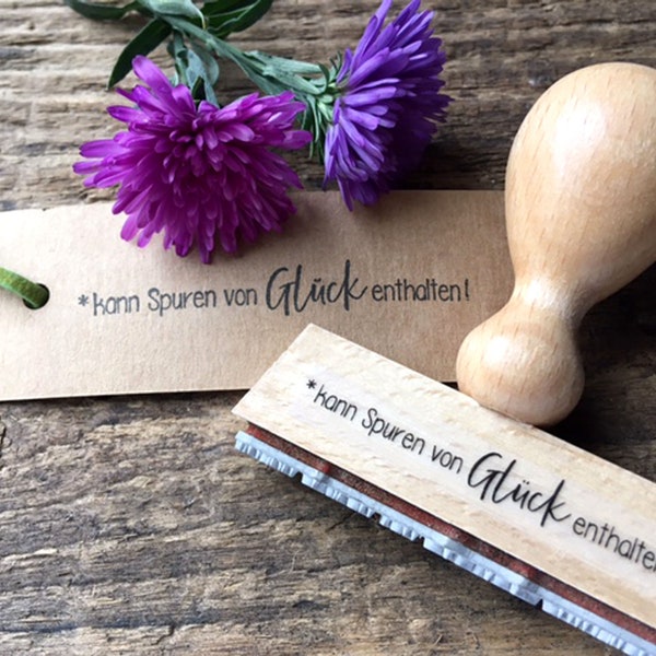 Stempel kann Spuren von Glück enthalten Stempel Glück Süßigkeiten Mitbringsel Freundin Geschenk